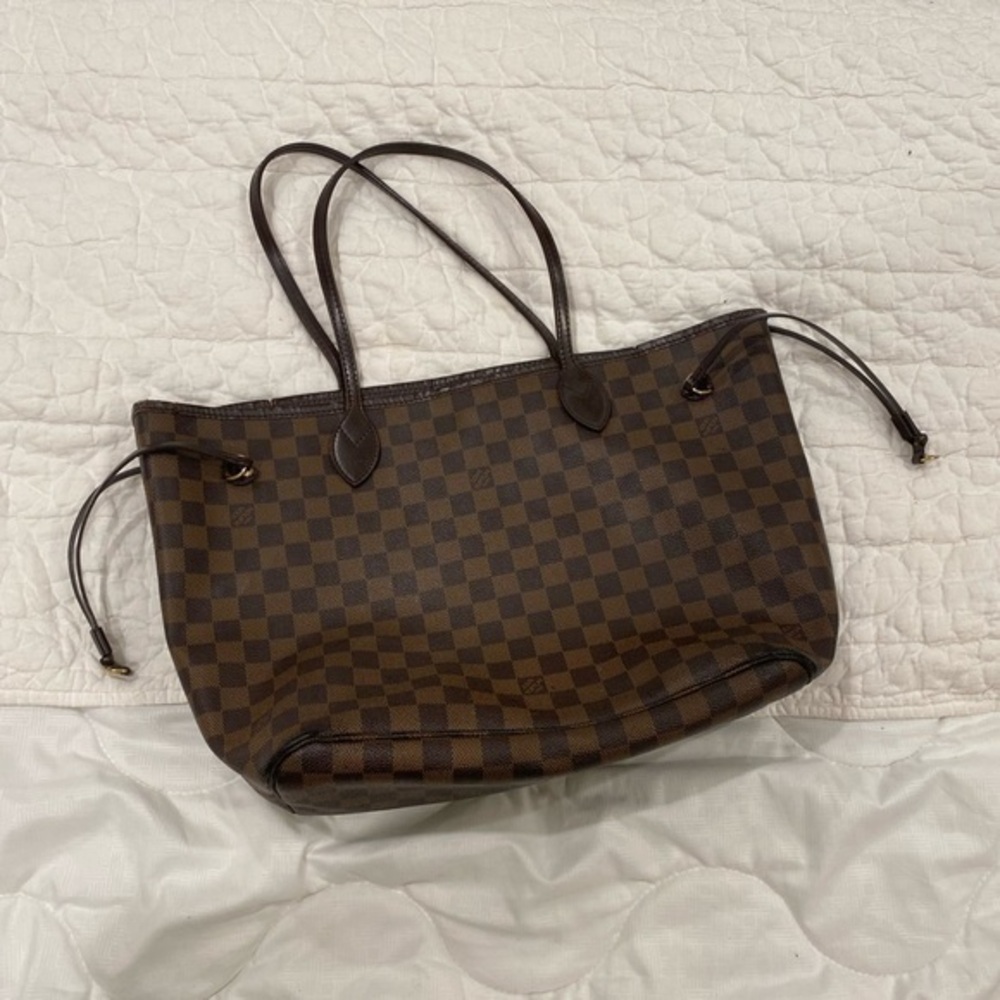 LOUIS VUITTON Damiere ebene MM neverfull tote bag shoulder bag purse authentic